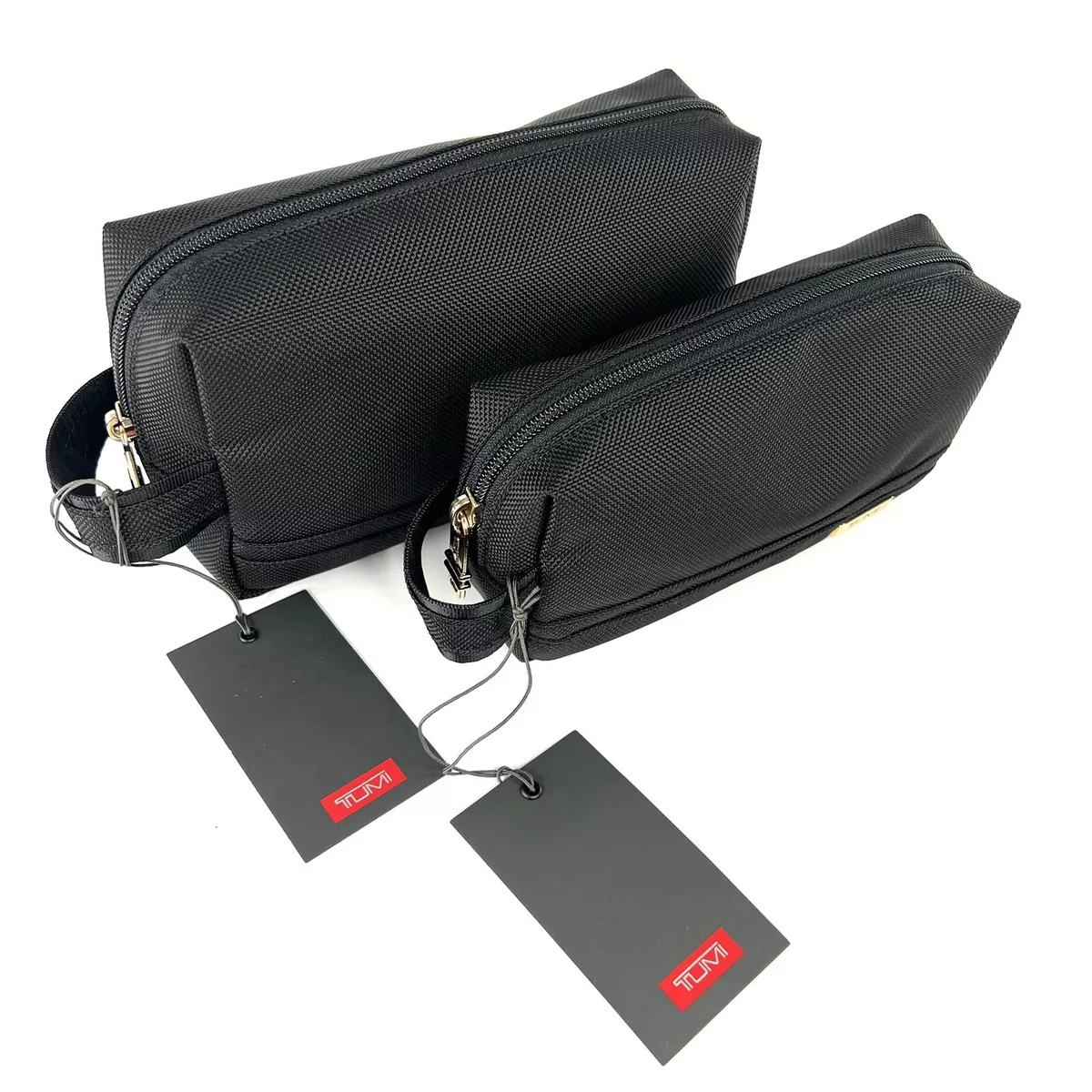TUMI Travel Kit Set of a Medium and Small Accessory Pouch Black w