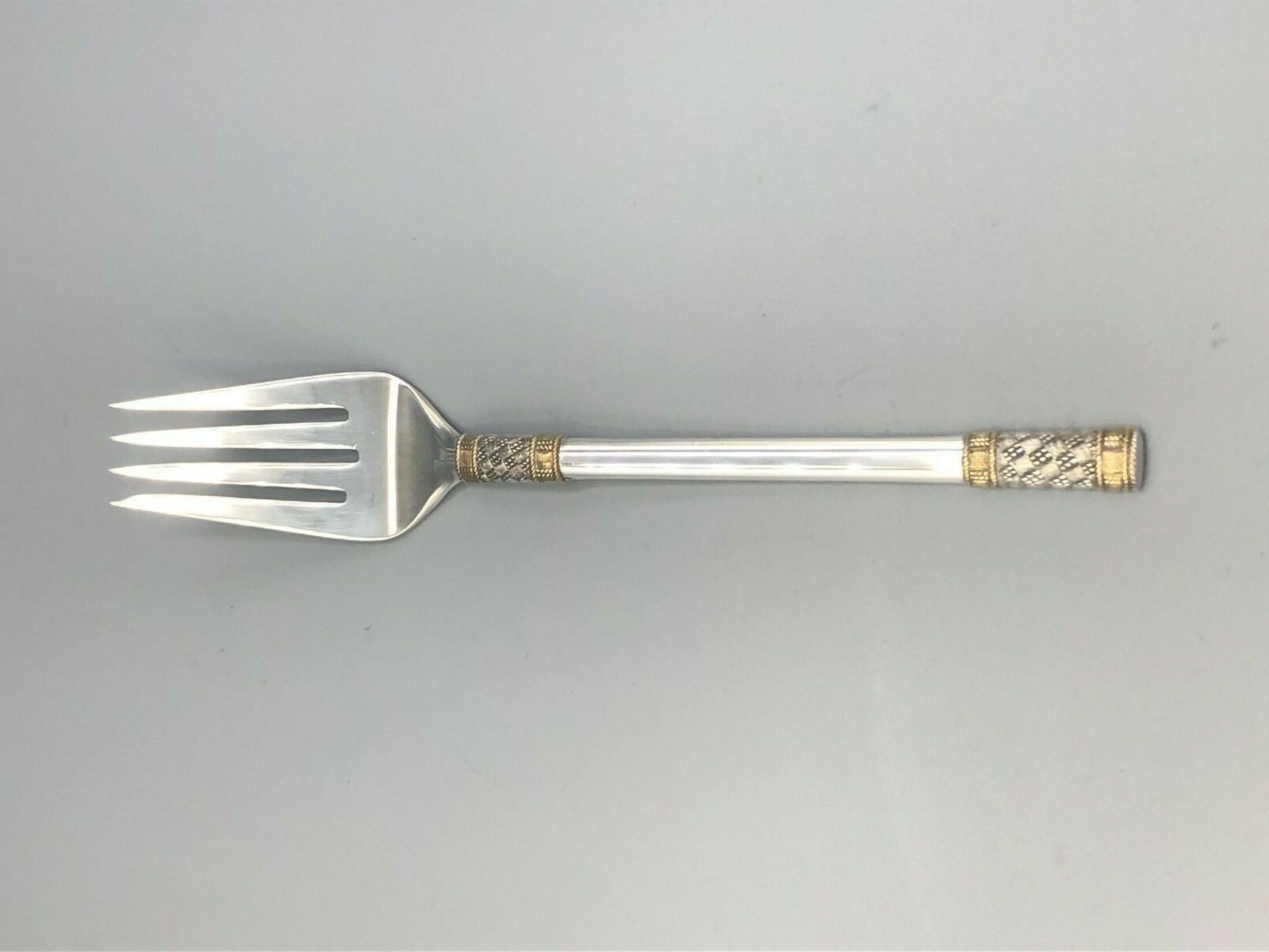 Golden Aegean Weave by Wallace Sterling Silver Meat Serving Fork 8 5/8"
