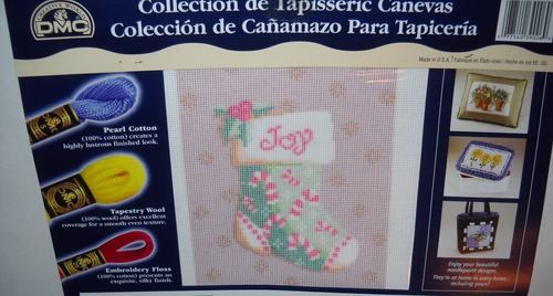 DMC Needlepoint Canvas Collection Christmas JOY STOCKING NC033 No Thread NEW - Picture 4 of 4