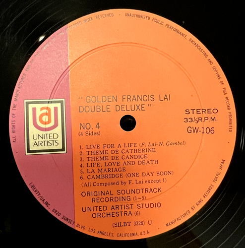 Francis Lai "Golden Francis Lai Double Deluxe" Vinyl LP - Picture 8 of 8