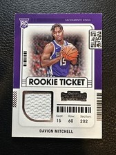 2021-22 Panini Contenders Rookie Ticket Swatches Davion Mitchell Rookie RC