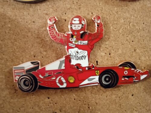 Pin's Ferrari F1 Michael Schumacher Swiss Fan Club 4,2cm  High 8cm Large  - Photo 1/2