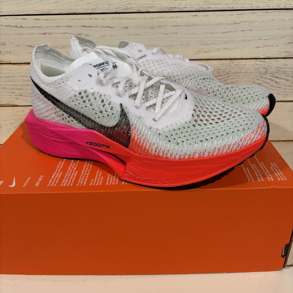 Nike ZoomX Vaporfly Next% 3 White Crimson Pink Womens Running Shoes Size 9 HF4995-100