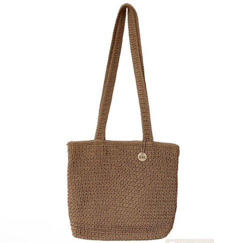 "The Sak gehäkelte Umhängetasche taupe/hellbraun 100 % Nylon 13"" x 11"""