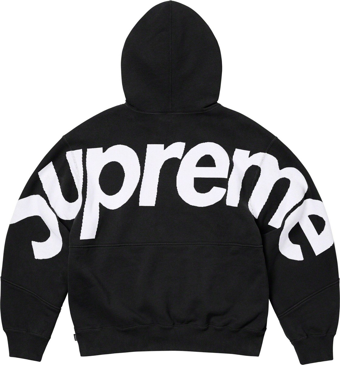 Supreme Big Logo Jacquard Hooded Sweatshirt Black (Size Supreme Big Logo Jacquard Hooded Sweatshirt Black (Size