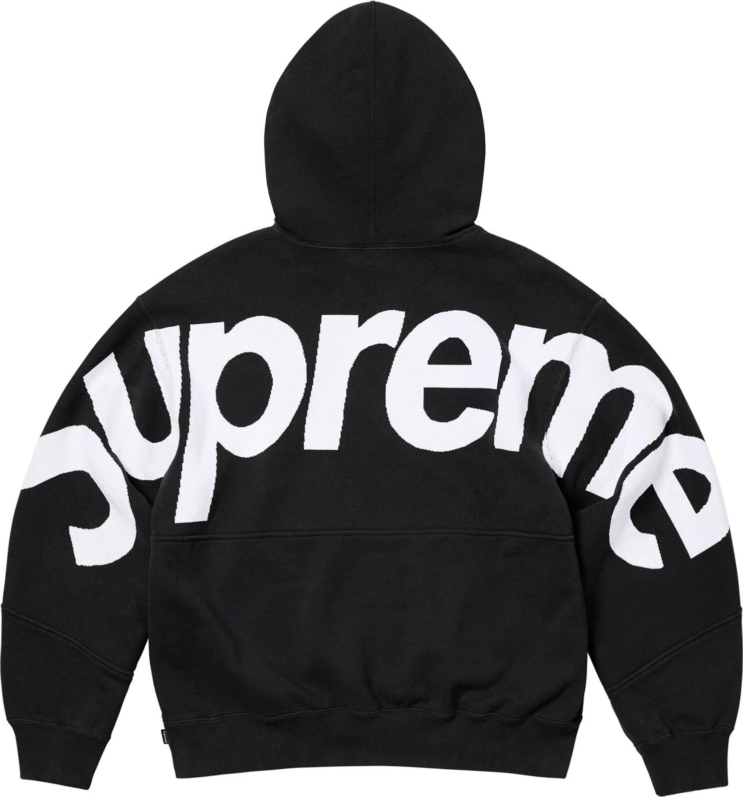 Sweat shirt à capuche Supreme Big Logo Jacquard noir (taille grande)