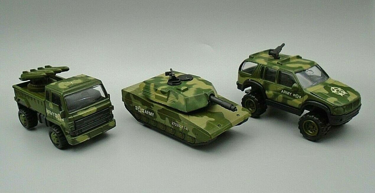 Us Army Hummer Humvee Jeep Tank 1:43 Scale Set Of 3 1998