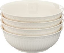 Mikasa Italian Countryside Stoneware Soup/Cereal Bowl, 7" Set of 4, 24 Oz,White