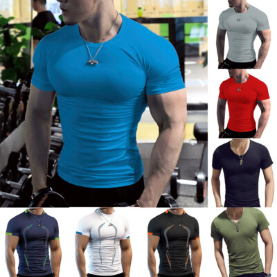 Djtnzdm T Shirt Uomo Manica Corta Elastico Cotone Maglietta