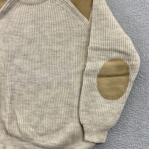 Vintage Wanderpullover Herren groß beige Wolle wattiert Commando Strick 80er Pulli - Bild 5 von 10