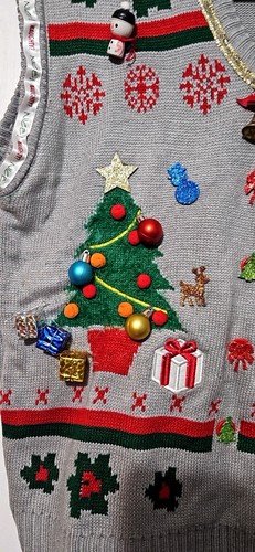 Ugly Christmas Sweater Vest Custom Classic Christmas Mens L Unisex 3D Womens - Picture 5 of 15