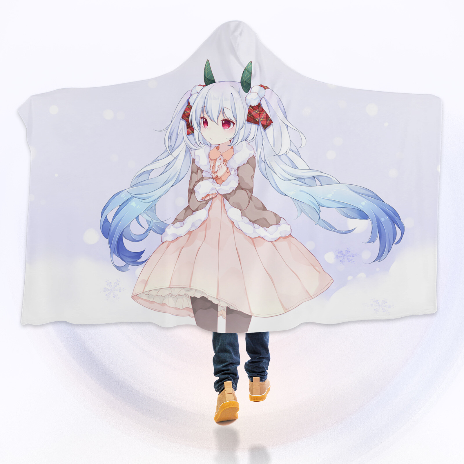 3D Snowflake Skirt Girl I69 Hooded Blanket Cloak Japan Anime Cosplay Game An 3D Snowflake Skirt Girl I69 Hooded Blanket Cloak Japan Anime Cosplay Game An