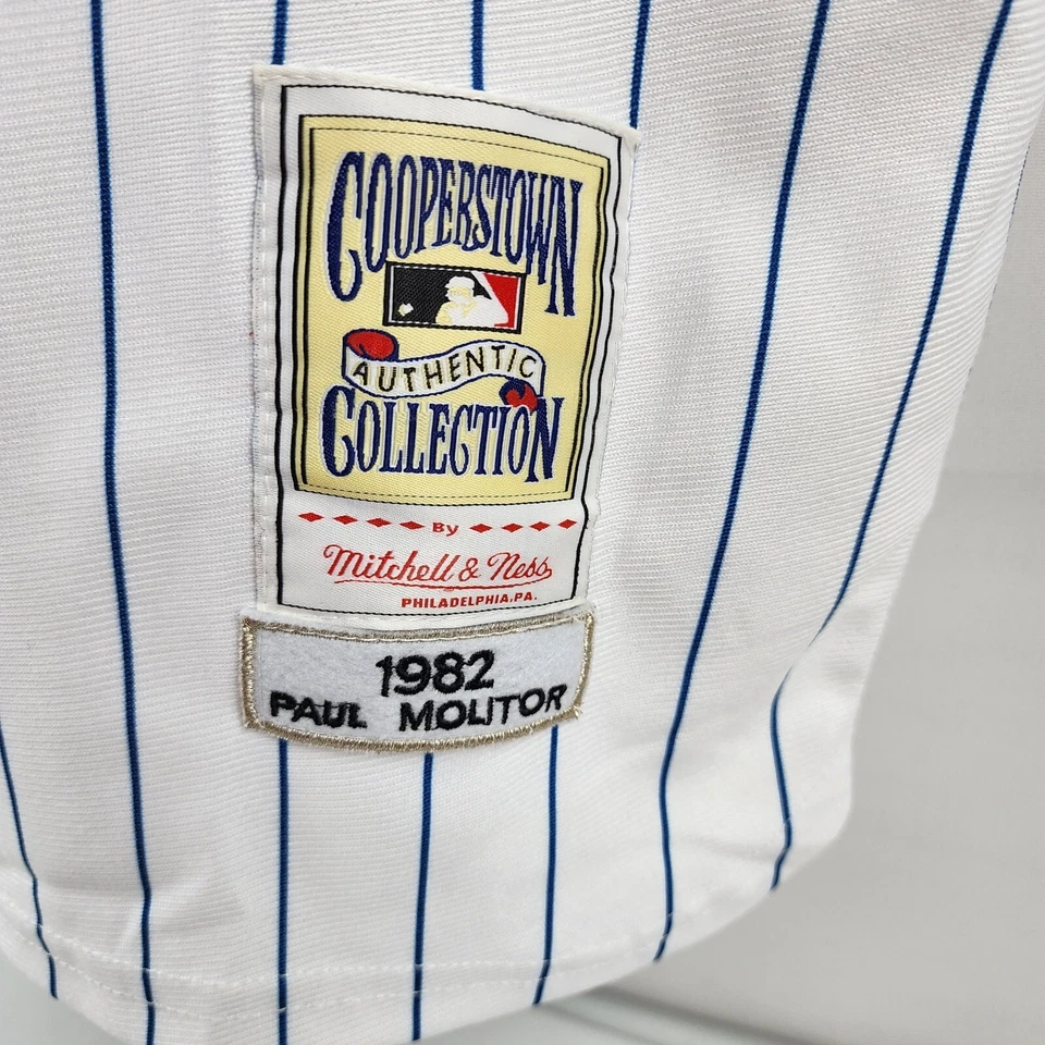 Camiseta deportiva vintage Paul Molitor 1982 Mitchell & Ness para hombre 54 XXL Cooperstown Brewers Foto 4 de 4