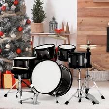 5-Piece Junior Starter Drum Kit with Cymbals, Hardware,Sticks & Throne