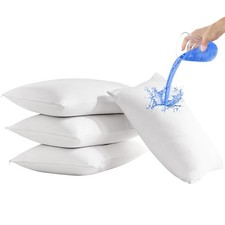 4 Pack Waterproof Pillow Protectors with Zipper Standard Size
