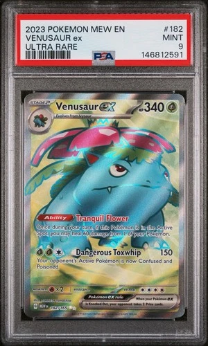 Venusaur EX 182/165 Sv: Scarlet & Violet 151 Ultra Rare Full Art Holo PSA 9 MINT