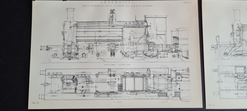 Set of antique (c. 1890) prints - Locomotives - Victorian Steam Engines - Picture 2 of 4