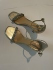 Jewel Badgley Mischka Womens Champagne Gold Rhinestone Kitten Heel Sandals Size — photo 2