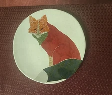  7" Fox Serving Melamine Appetize Plat Hund Horse  Equestrian tailgate Woodland 