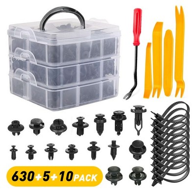 645PC Clips Bumper Tool Fender Door Panel Trim Plastic Fastener Pin Retainer Kit