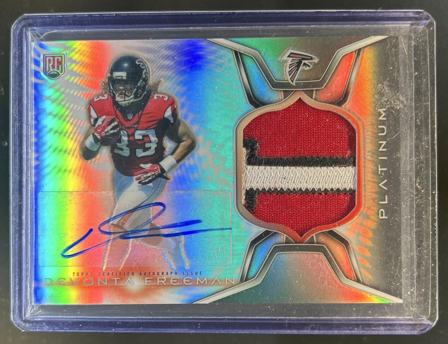 Devonta Freeman Topps Platinum Autograph Rookie Patch #DF Refractor