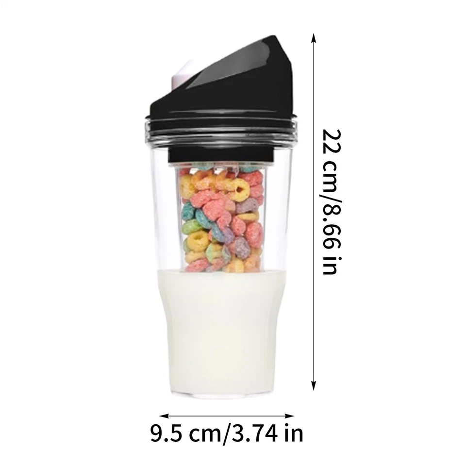 Copos de cereais plásticos portáteis café da manhã para xícara de cereais e leite em movimento - Imagem 2 de 4