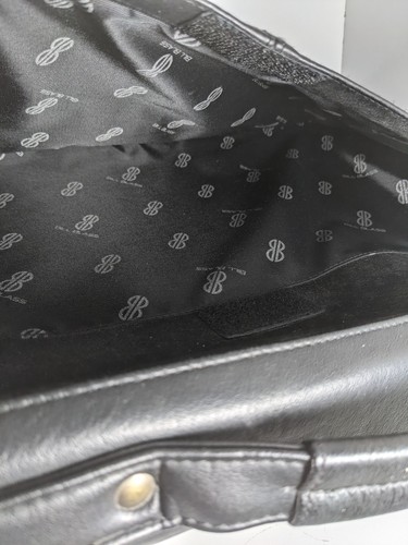 BILL BLASS schwarze Ledertasche Laptop Kuriertasche Reise Aktentasche Schultertasche Vintage - Bild 14 von 17