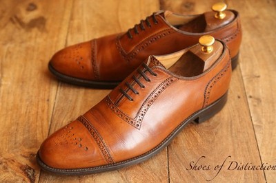 Barker hellbraune Leder Brogue Oxford Schuhe Halbschuhe Herren UK 8 F US 9 EU 42