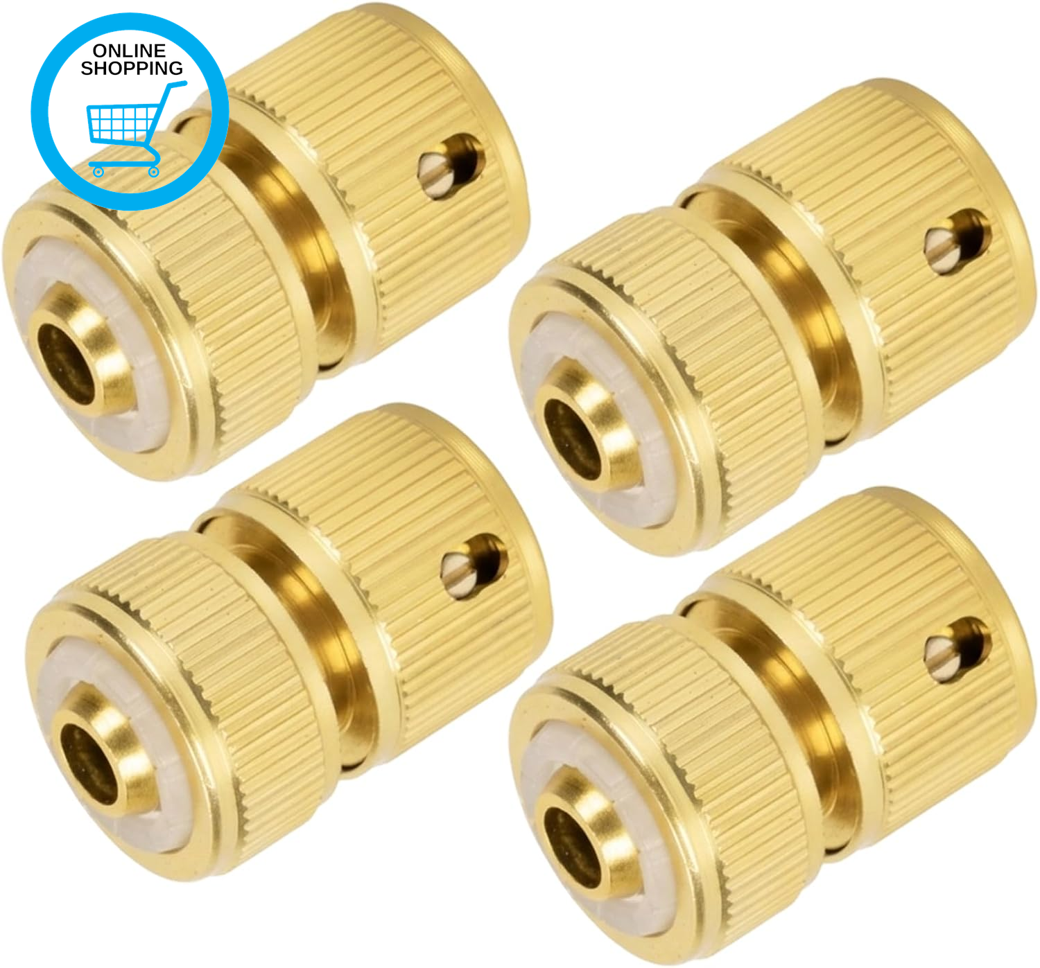 4Pcs Metal Hose Connector for 1/2"" Hose, Metal Hose Pipe Connector Quick Connect