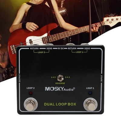 Aluminium DUAL Reverse LOOP Gitarreneffekte Umschalter Pedal für Musiker