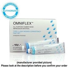 GC OMNIFLEX Rubber Base Impression Material Fast Set Base 115g Catalyst 75g