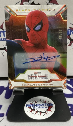 2021 Upper Deck Marvel Black Diamond Gold Auto TOM HOLLAND as SPIDER-MAN /10