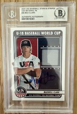 Max Clark Auto Signed 2023 Panini USA Baseball Stars & Stripes Relic Beckett