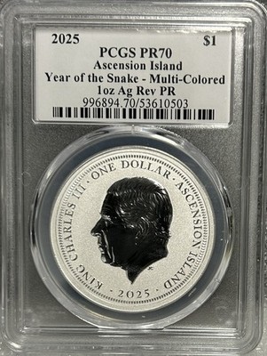 Ultra Breaks 2025 Year of the Snake - Multi-Colored 1oz Ag Rev PR