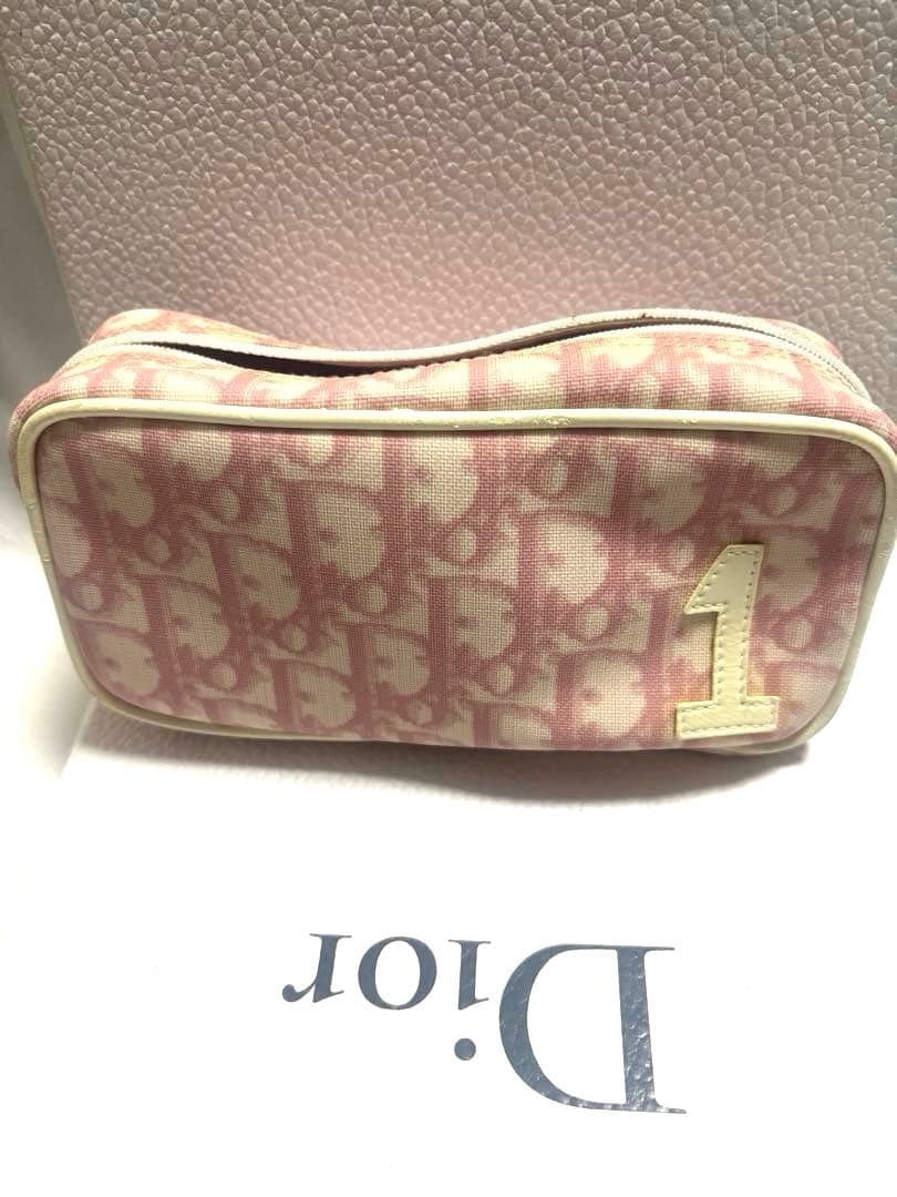 Christian Dior Cosmetic Pouch Canvas Pink Trotter Compact Women's Authentic thumbnail 20