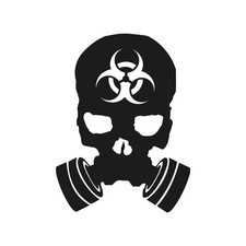 Scary Gas Mask Skull Vinyl Decal Laptop Car Toxic Biohazard Gas Sticker