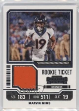 2023 Panini Contenders Rookie Ticket Swatches Marvin Mims #TS24 RC