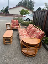 Charming 1930's Kane Kraft  3-Strand Rattan 5 Piece Suite