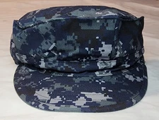 US Navy Working Utility Cap Digital Blue Camouflage 8 Point Size 7 1/8 New Sekri