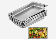 6 Pack 2.5" Deep Stainless Steel Steam Table Pans Hotel Food Prep Pan Full Size