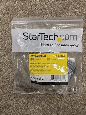 StarTech 20ft Cat6a Shielded STP Snagless Ethernet Patch Cable - Gray