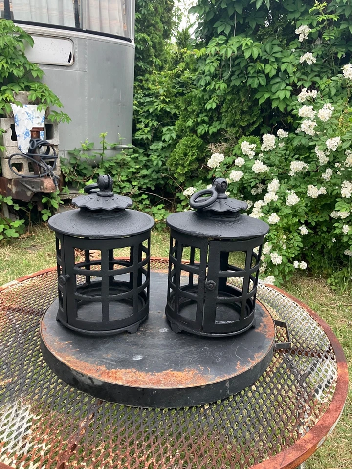 Linterna/candelabros vintage de hierro fundido decoración Foto 2 de 4