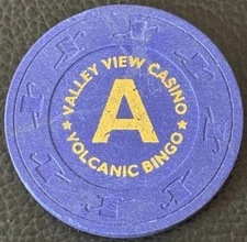 Vintage Valley View Casino “Volcanic Bingo” Roulette Chip Valley Center CA