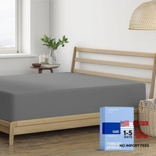 100 Cotton Fitted Sheet Size - 400 Series Glee Collection King Dark Grey