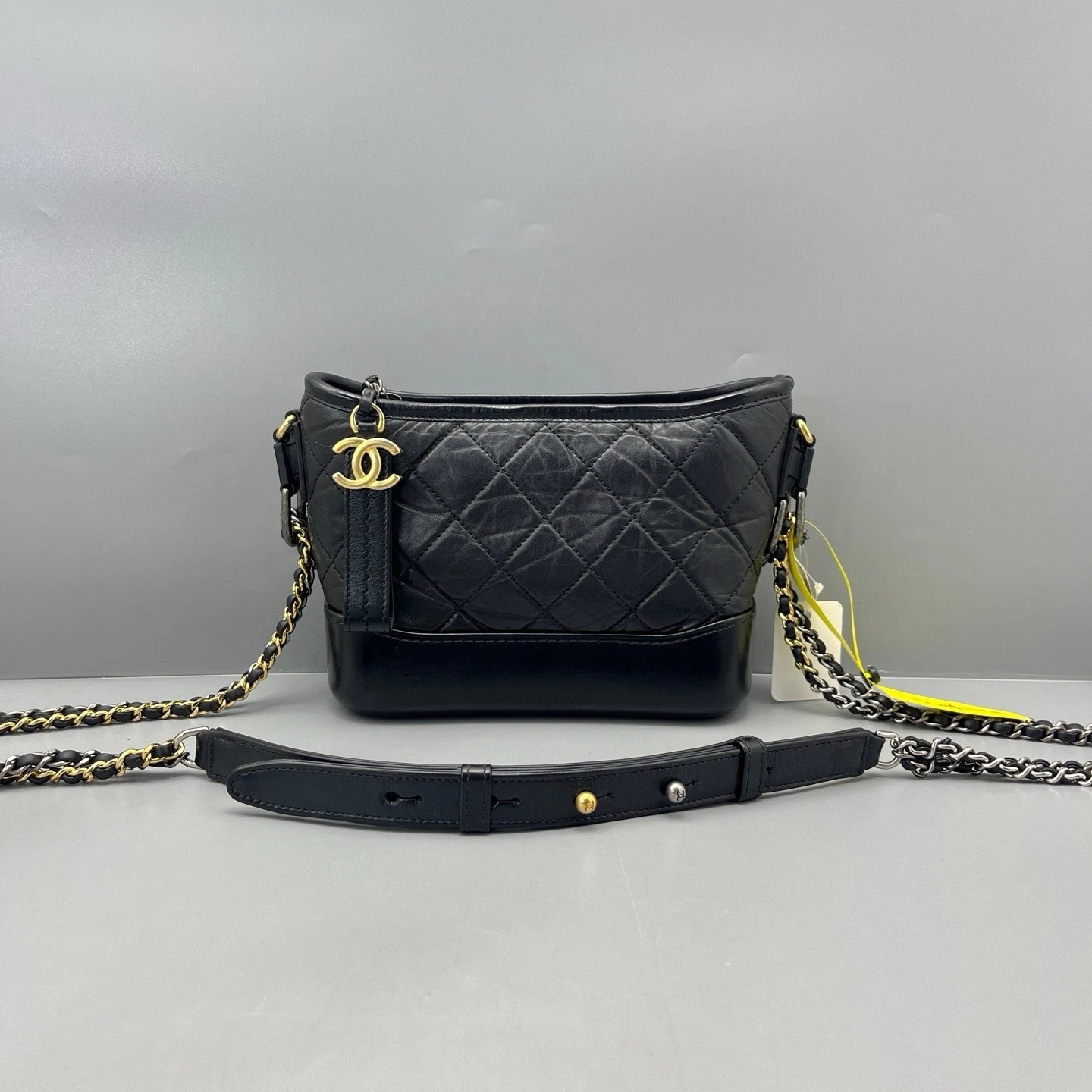 Chanel — Authentic Pre-owned Chanel Gabrielle Small Black & White Calfskin Bag