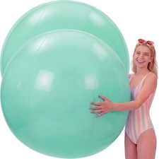 Tradder 2 Pcs 60 Inch Giant Inflatable Beach Ball Large Pastel Inflatable Green