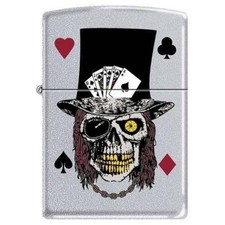 Zippo Skull with Top Hat Windproof Pocket Lighter, Made in USA, Gift Box