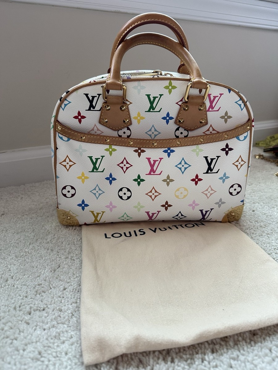 Vintage Louis Vuitton Takashi Murakami Top Handle Bag White Canvas