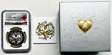 2025 $20 CANADA 1 OZ SILVER GILT NGC PF70 CELEBRATE LOVE PROOF OGP/COA FR POP-28