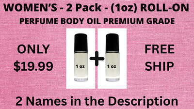 2 Pack 1 oz Women's Fragrance Perfume Premium Body Oil Roll On  Bundle # 4